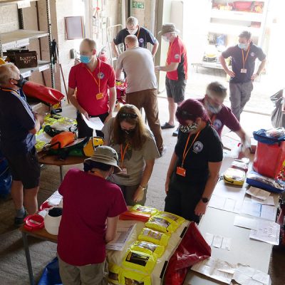 First aid kits from several teams were on display to show different packing methods