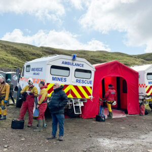 Getting ready for the underground sessions at Smallcleugh entrance. (Pic: K.Lake)